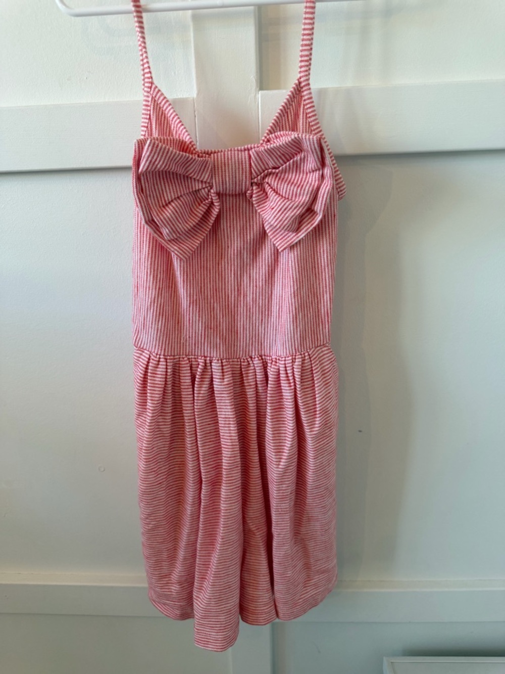 Janie and Jack Striped Pink Bow Romper